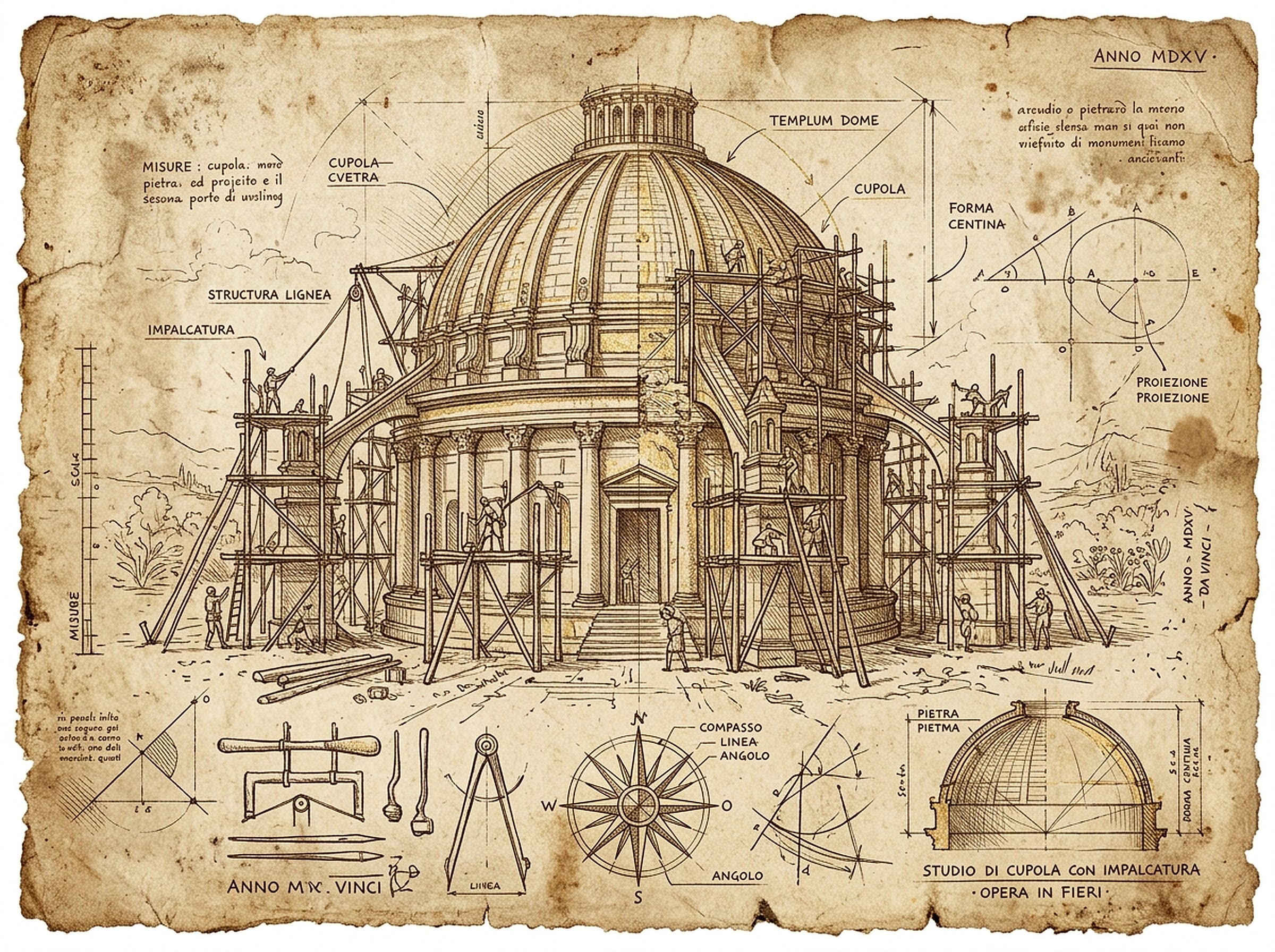Renaissance Architectural Drawing Study