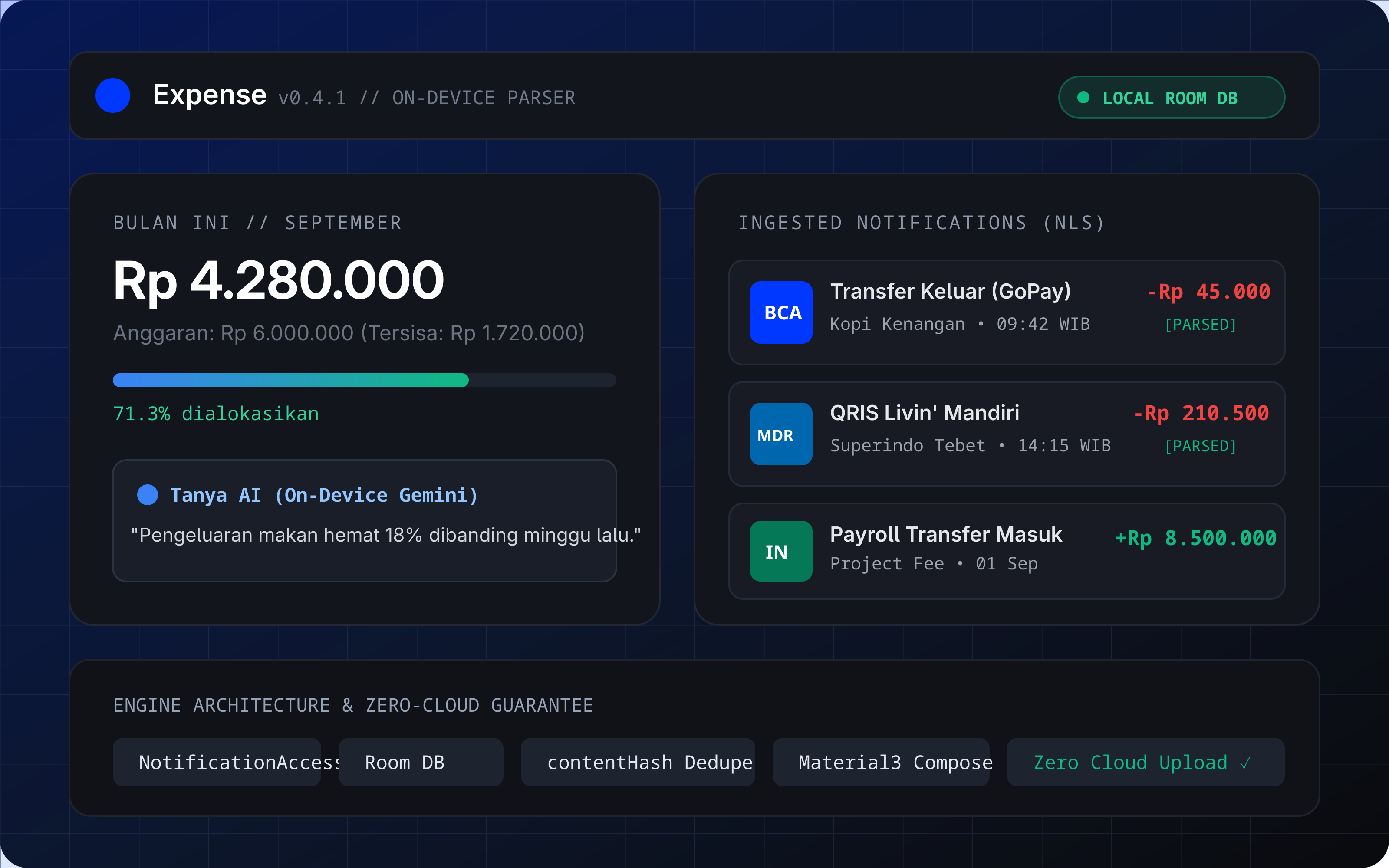 Expense: On-Device Financial Engine