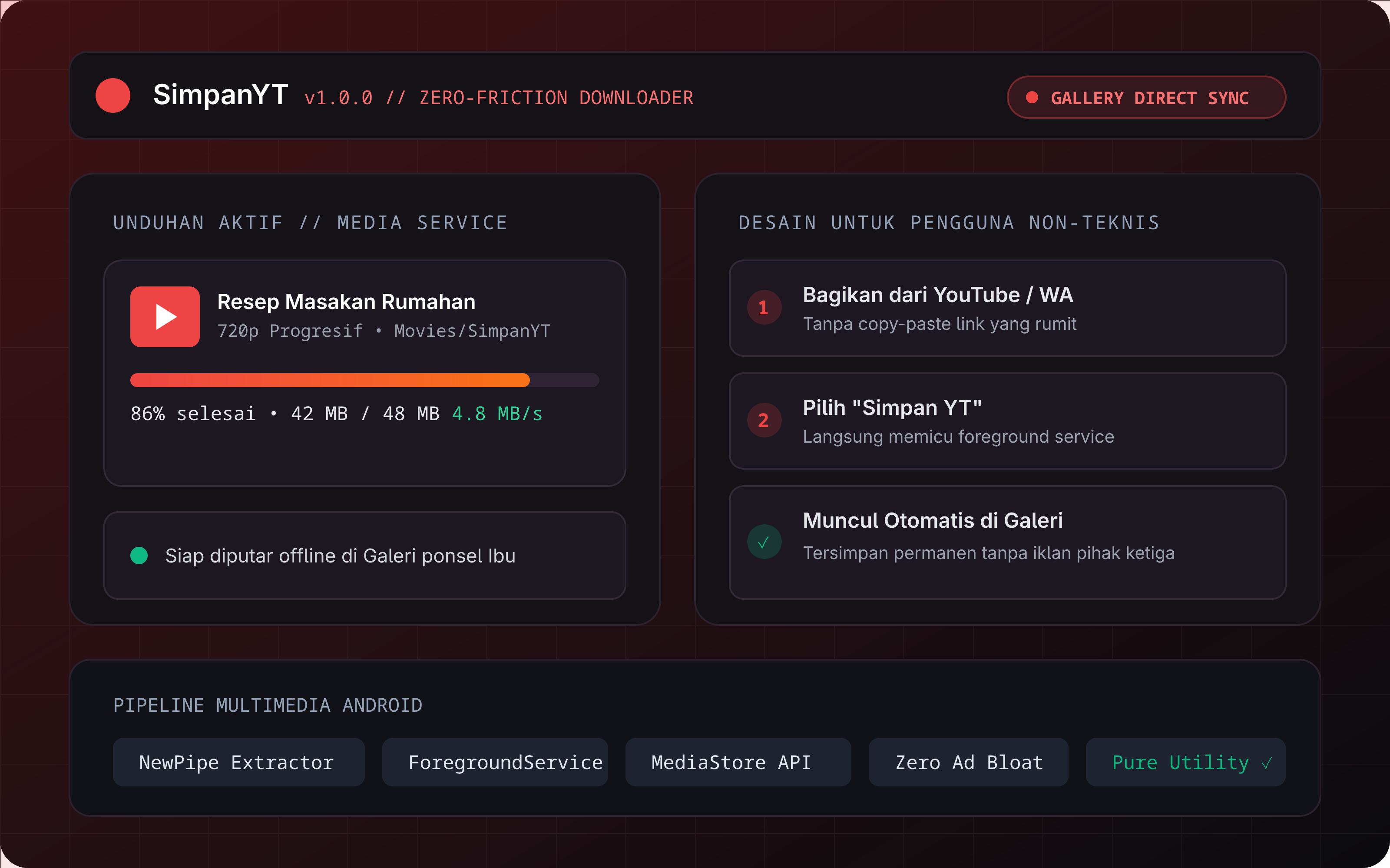 SimpanYT: Zero-Friction Video Downloader